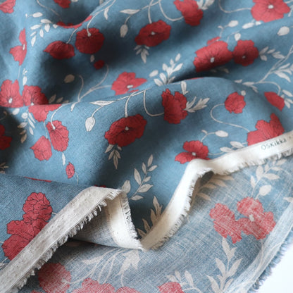 Hokkoh Poppies Linen — Blue