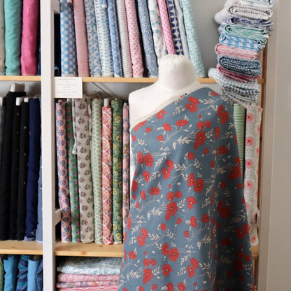 Hokkoh Poppies Linen — Blue