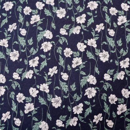 Hokkoh Poppies Cotton Lawn — Dark Navy