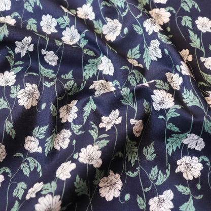 Hokkoh Poppies Cotton Lawn — Dark Navy