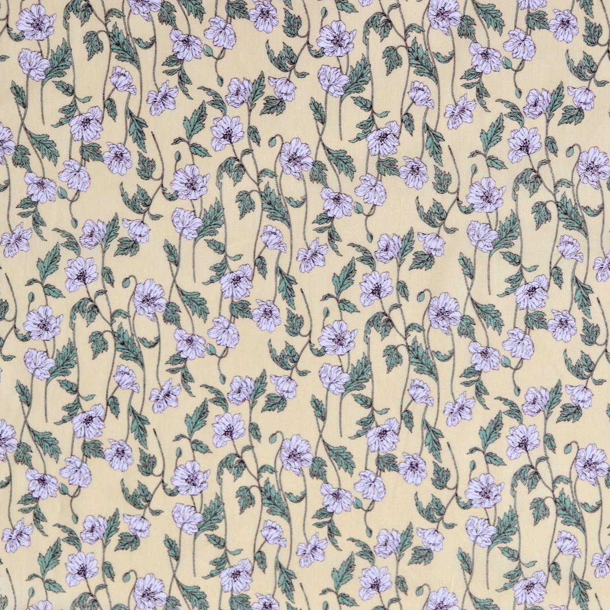 Swatch — Hokkoh Poppies Cotton Lawn — Butter Yellow