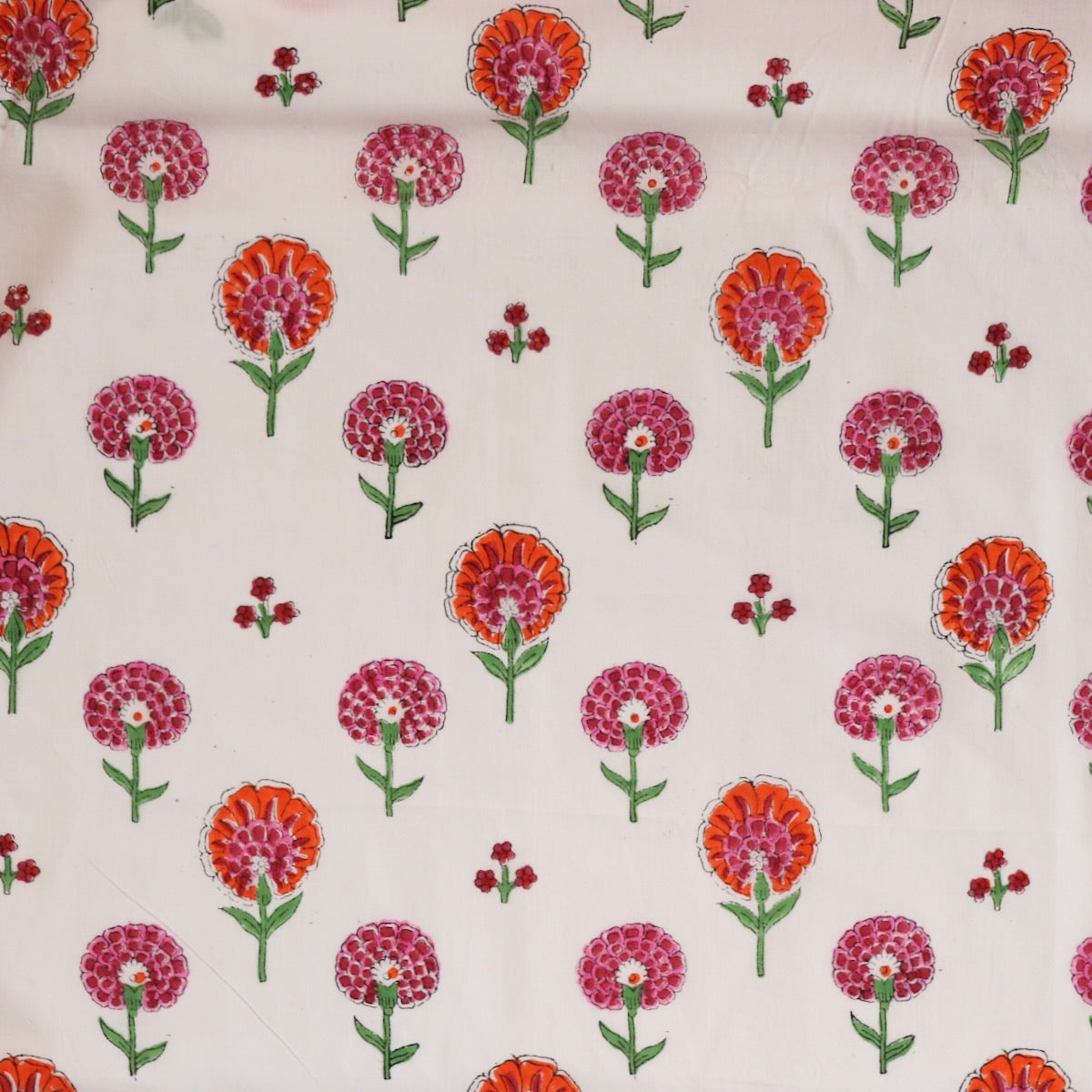 marigold print indian cotton fabric by the yard