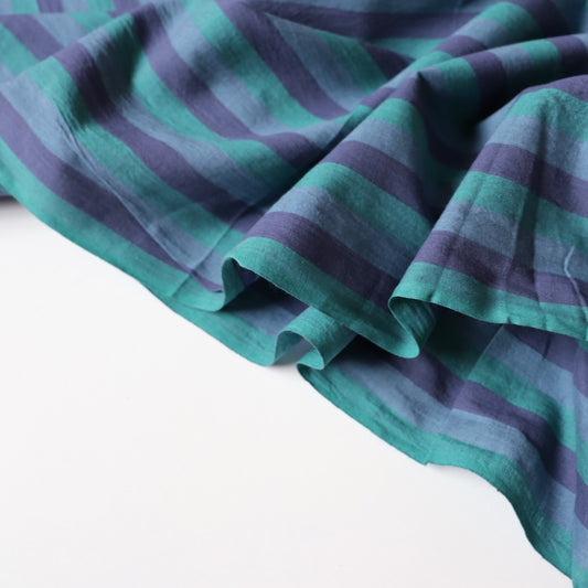 striped cotton fabric purple and turquoise green for quilting and dressmaking
