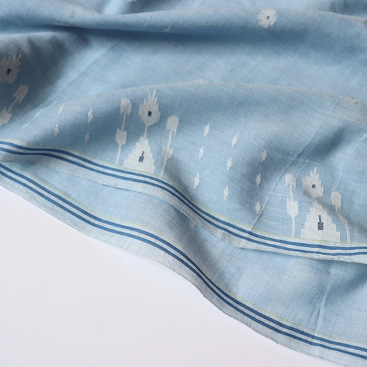 Pale Indigo Feathers Jamdani Cotton