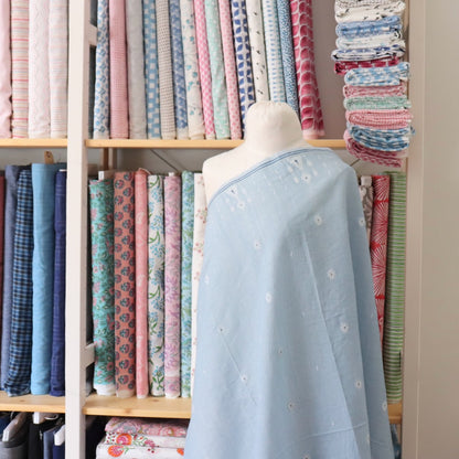 Pale Indigo Feathers Jamdani Cotton