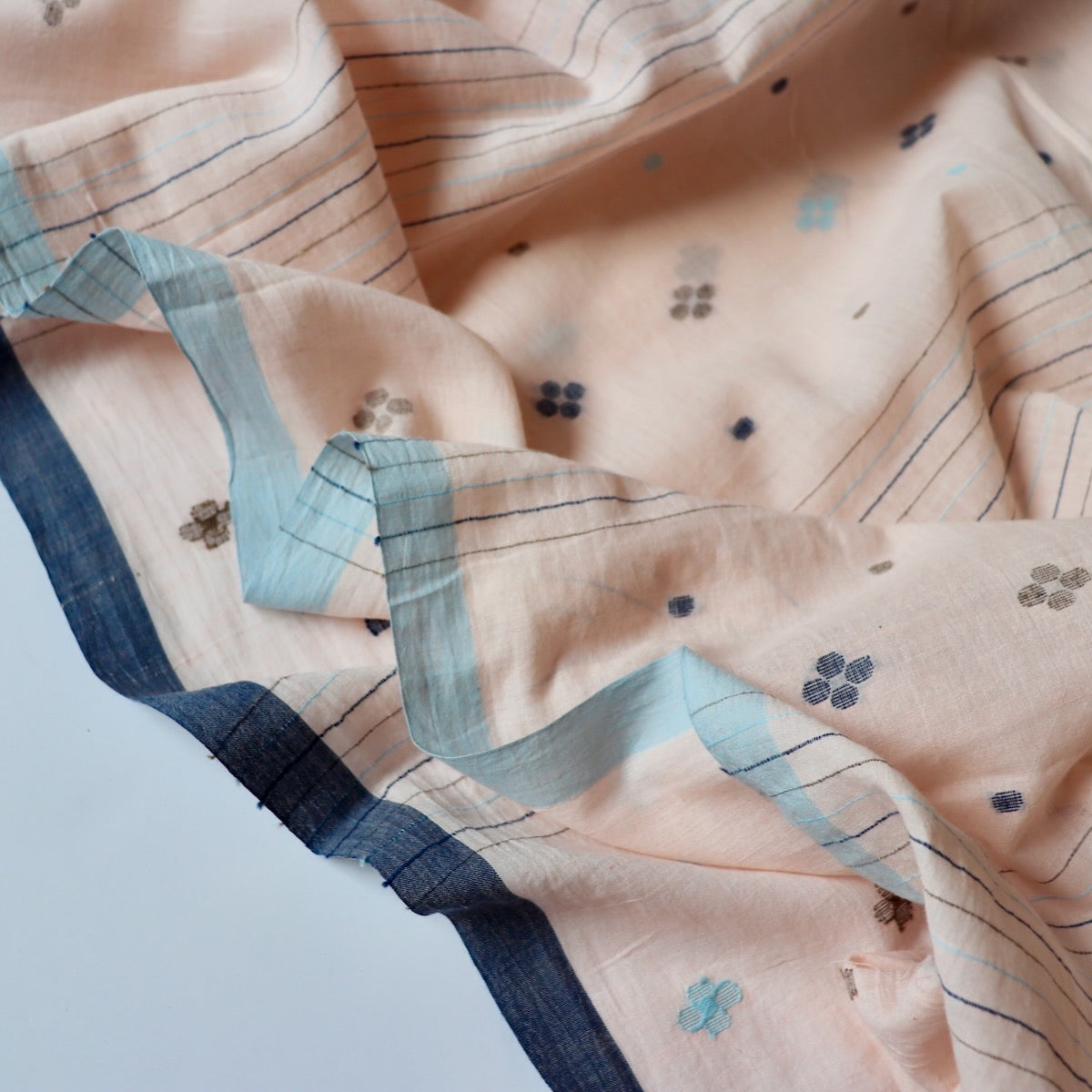 Shell Pink Stripe Jamdani Cotton