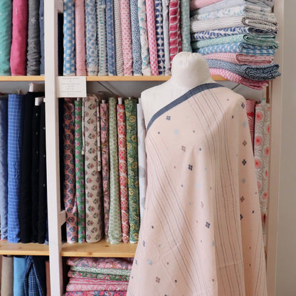 Shell Pink Stripe Jamdani Cotton