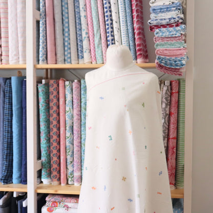 Geometry Jamdani Cotton — White