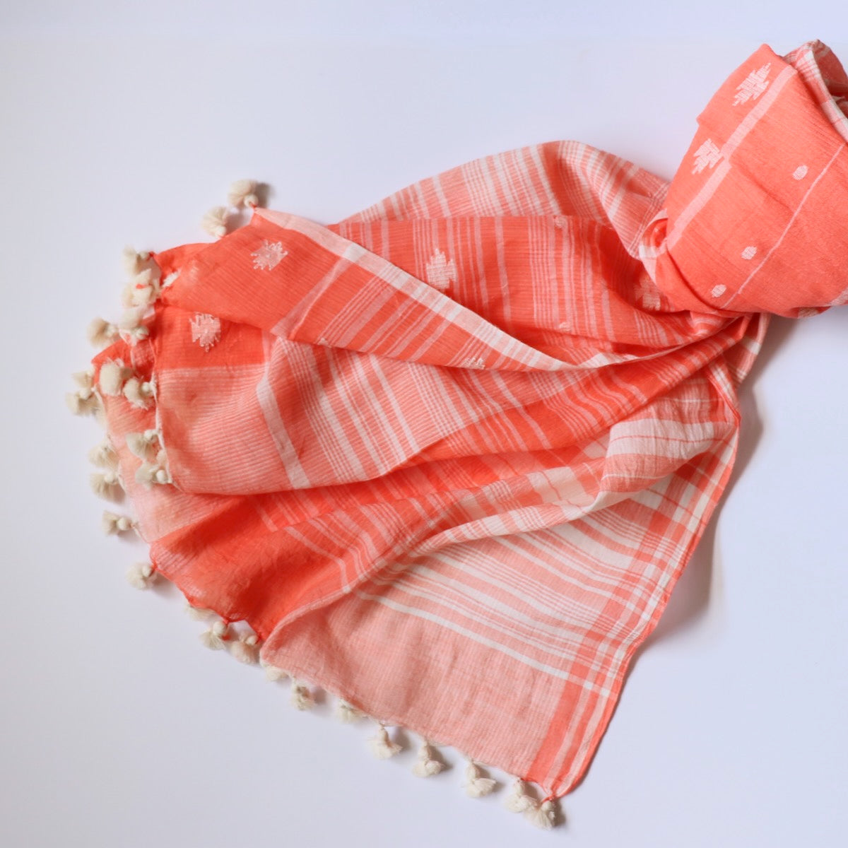 Hibiscus Handloom Jamdani Scarf