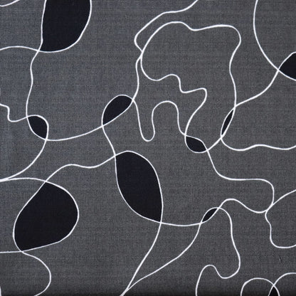 grey textured fabric from Japan with abstract shapes for sewing and home decor