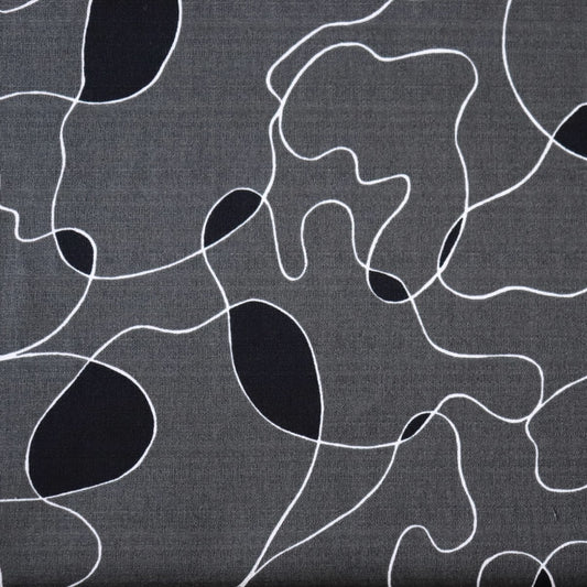 grey textured fabric from Japan with abstract shapes for sewing and home decor