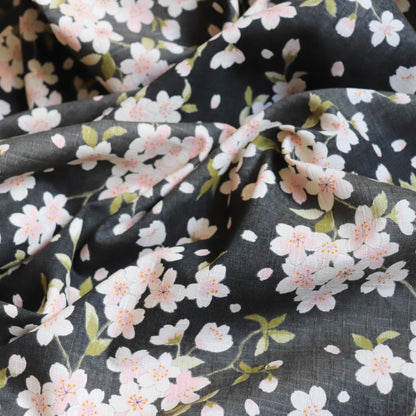Cherry Blossom Cotton Dobby — Smokey Grey