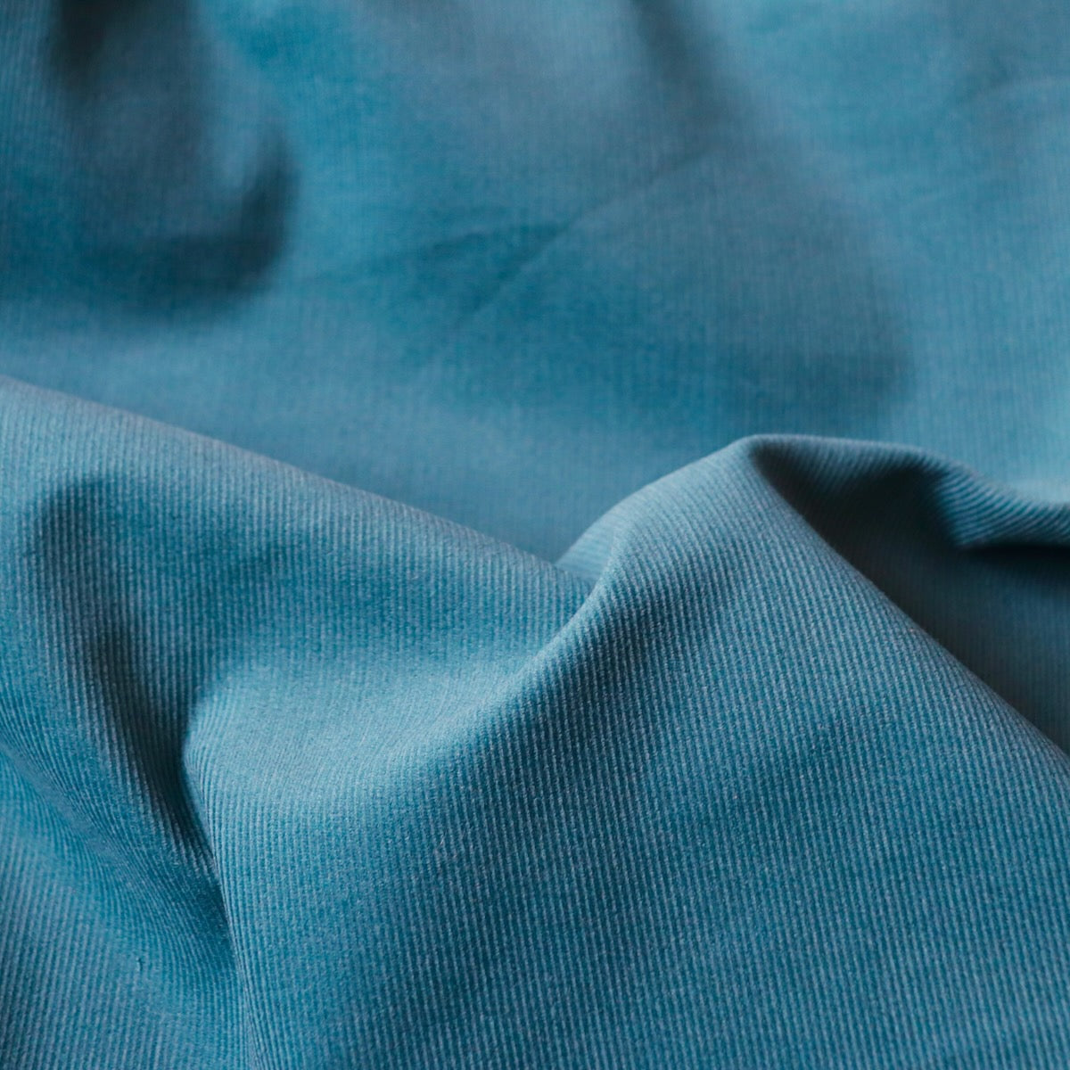 blue pinwale cotton corduroy fabric from Japan