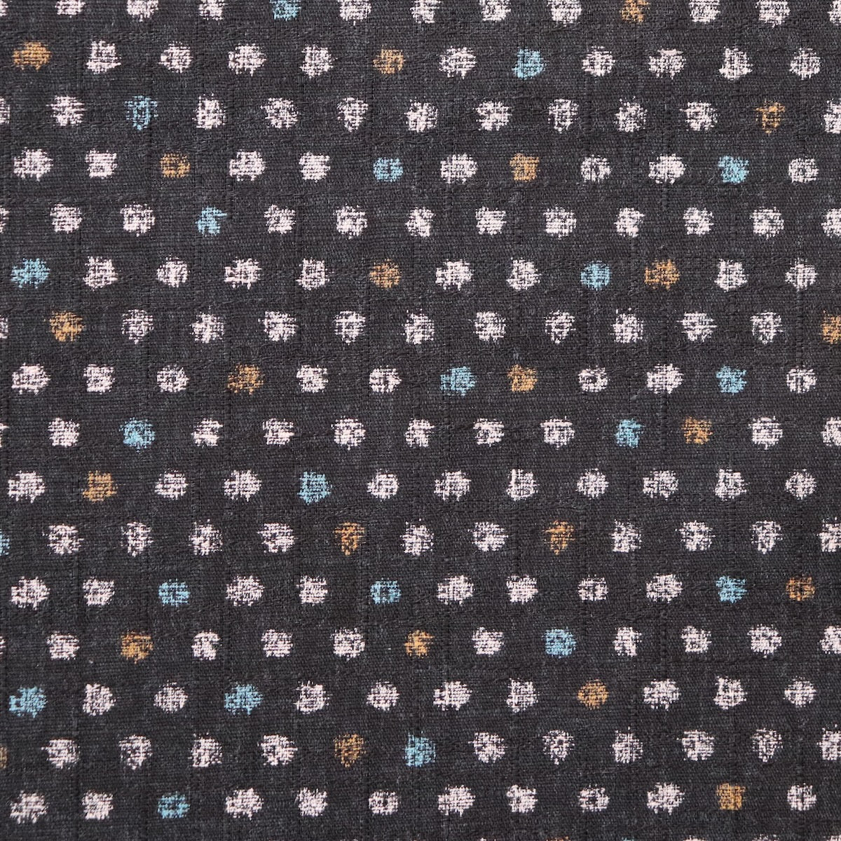 black cotton dobby print fabric from Japan