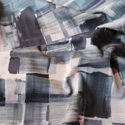 hokkoh watercolor streak print cotton twill fabric grey and black fabric