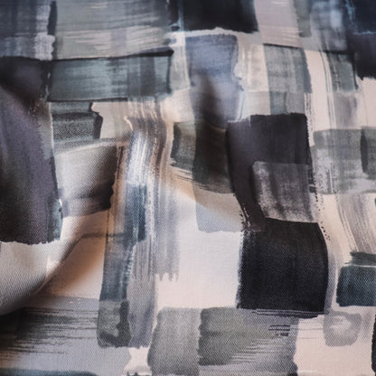 hokkoh watercolor streak print cotton twill fabric grey and black fabric