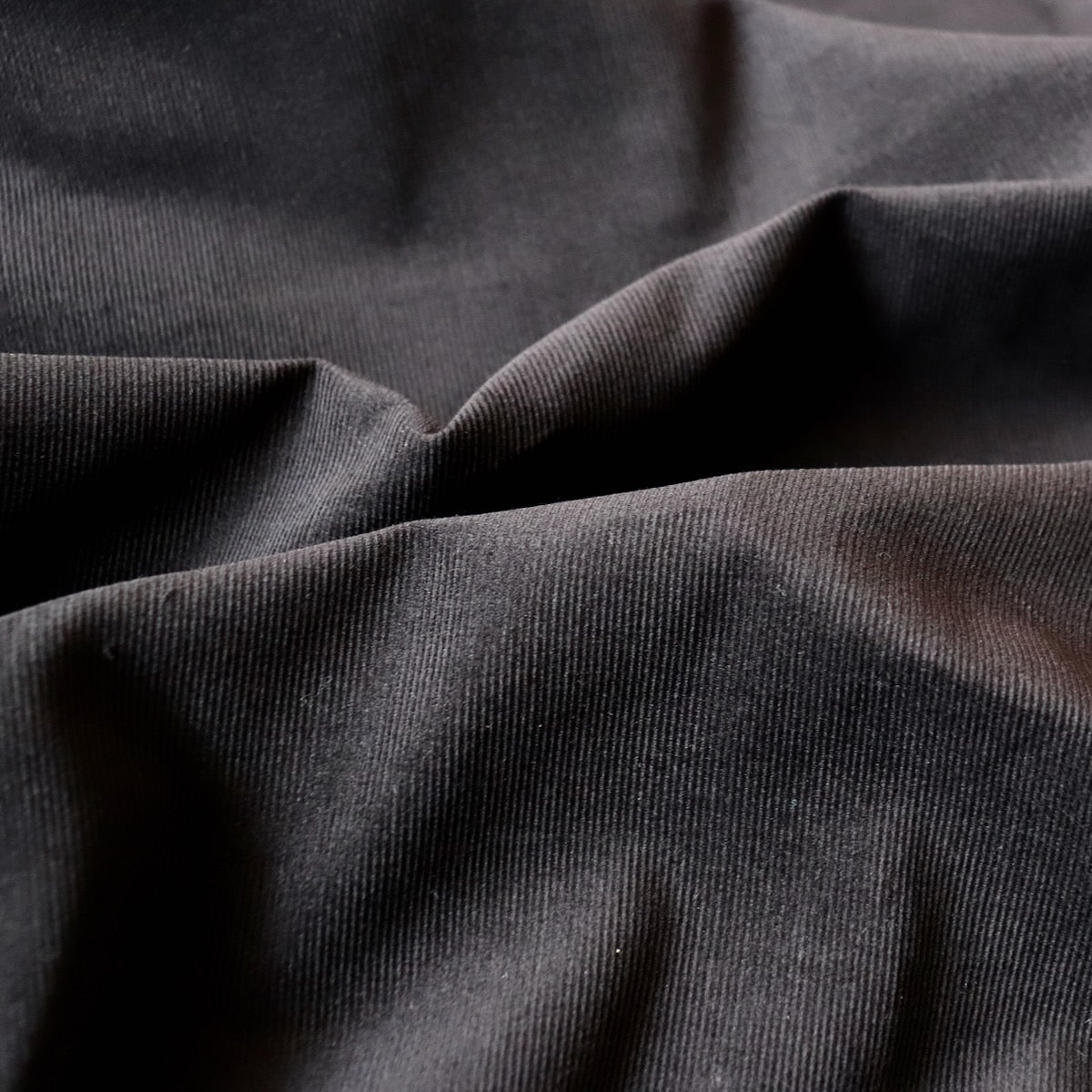 solid black Japanese cotton corduroy fabric