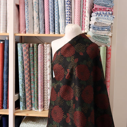 Dark Floral Dobby Cotton Print