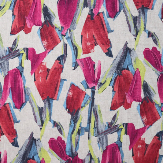 Expressionist Linen Cotton — Reds
