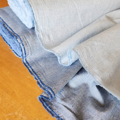 organic blue cotton chambray fabric from Japan