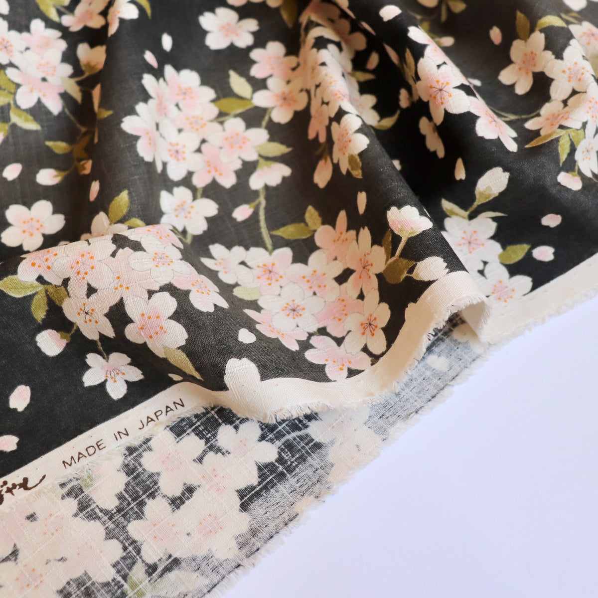 Cherry Blossom Cotton Dobby — Smokey Grey