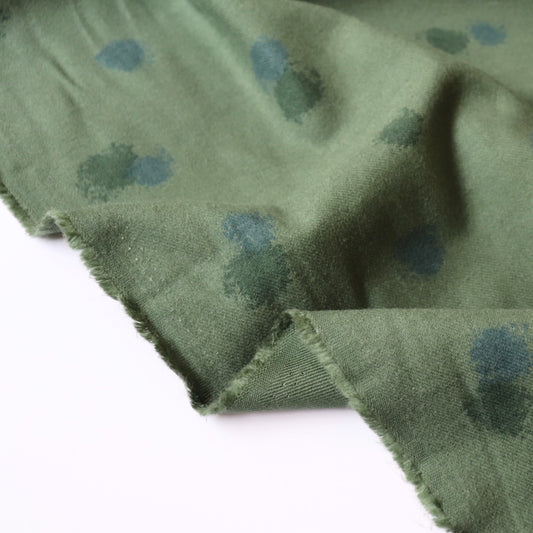 green spots printed cotton flannel fabric made in Japan