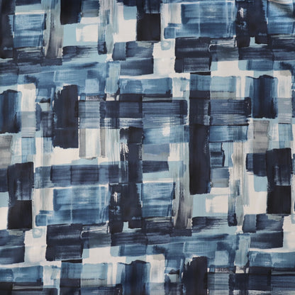 hokkoh brushstoke print cotton twill fabric blue and white by the yard