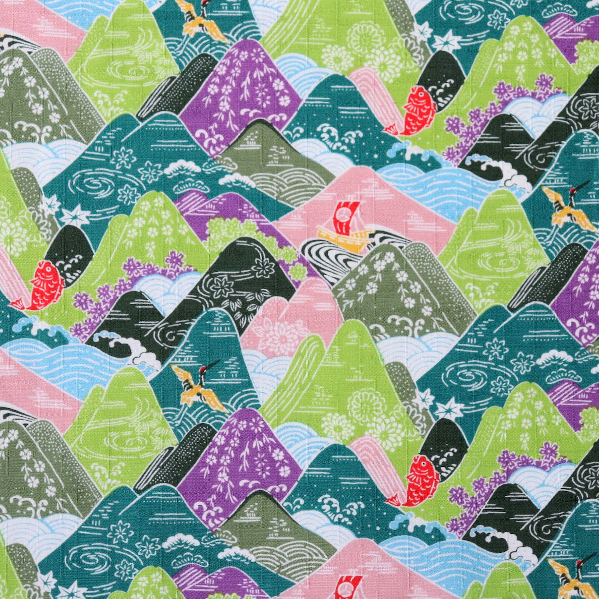 Mountains and Sea Cotton Dobby