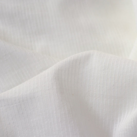 fine white khadi striped cotton fabric