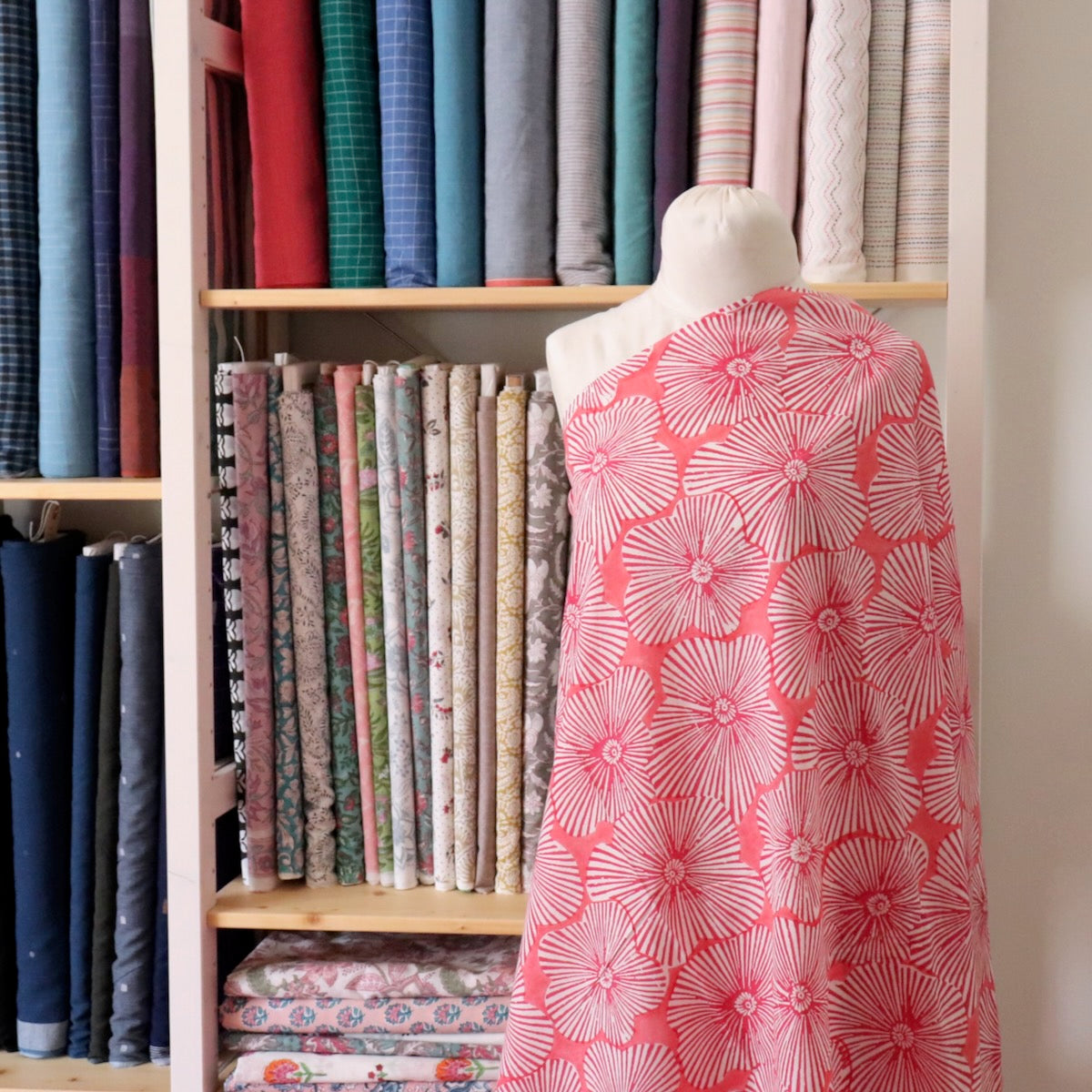Pomegranate Pink Block Print Cotton