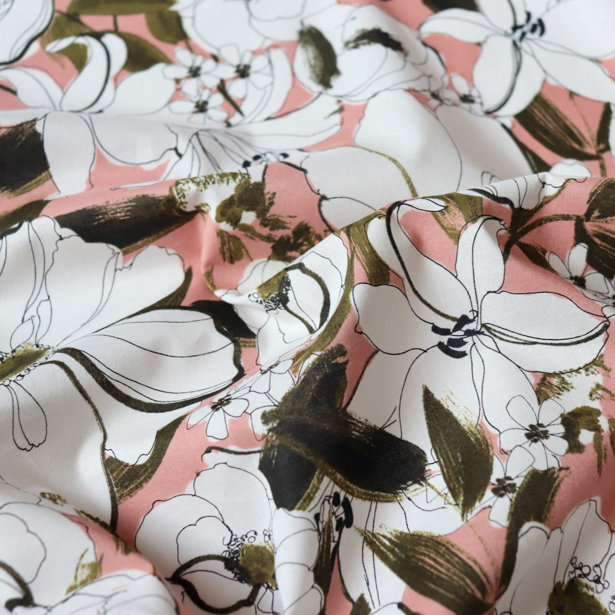 Lilies Cotton Lawn — Blush