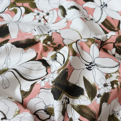 Lilies Cotton Lawn — Blush