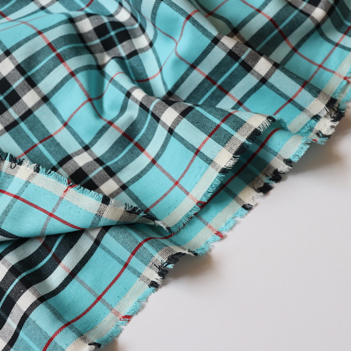 Bold Plaid Cotton — Bright Blue