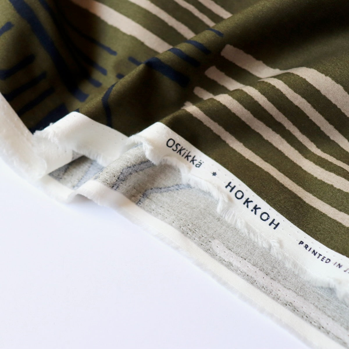 Bent Lines Brushed Cotton — Olive