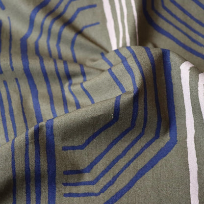 art deco lines printed brushed cotton fabric from Japan