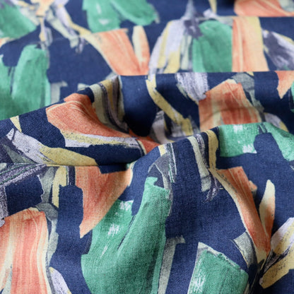 Expressionist Linen Cotton — Dark Blue