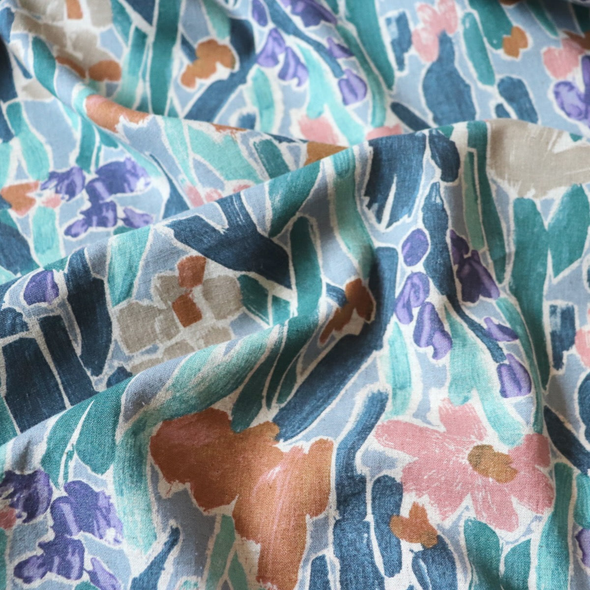 Fingerpaint Linen Cotton — Greens