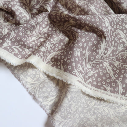 Woodcut Floral Linen Cotton Dobby — Fig