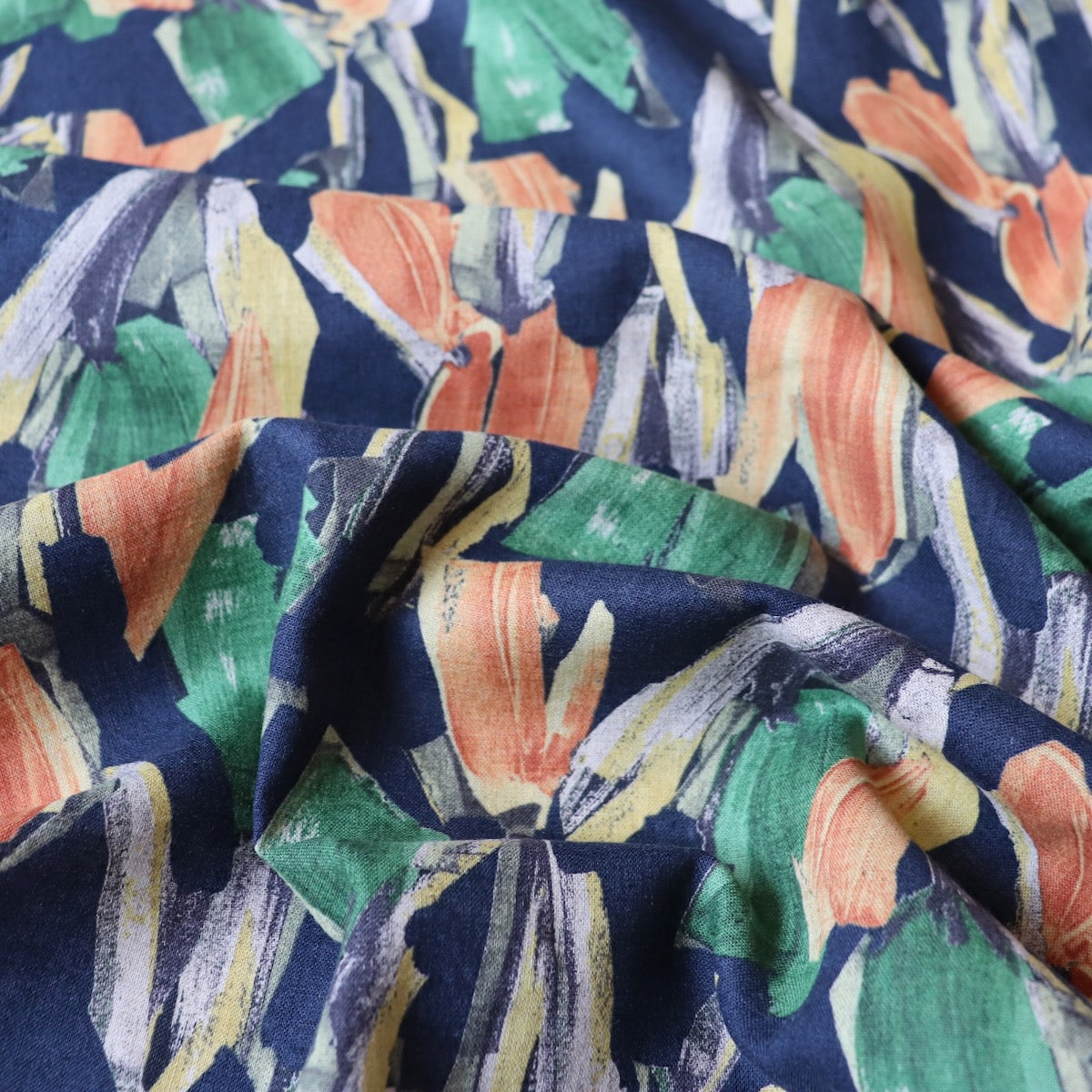 Expressionist Linen Cotton — Dark Blue