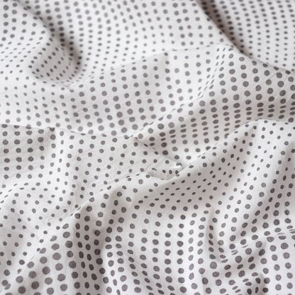 Brahma Karma Block Print — Grey Dots Waves