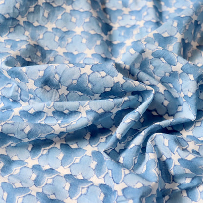 Brahma Karma Block Print — Blue Fan Flower