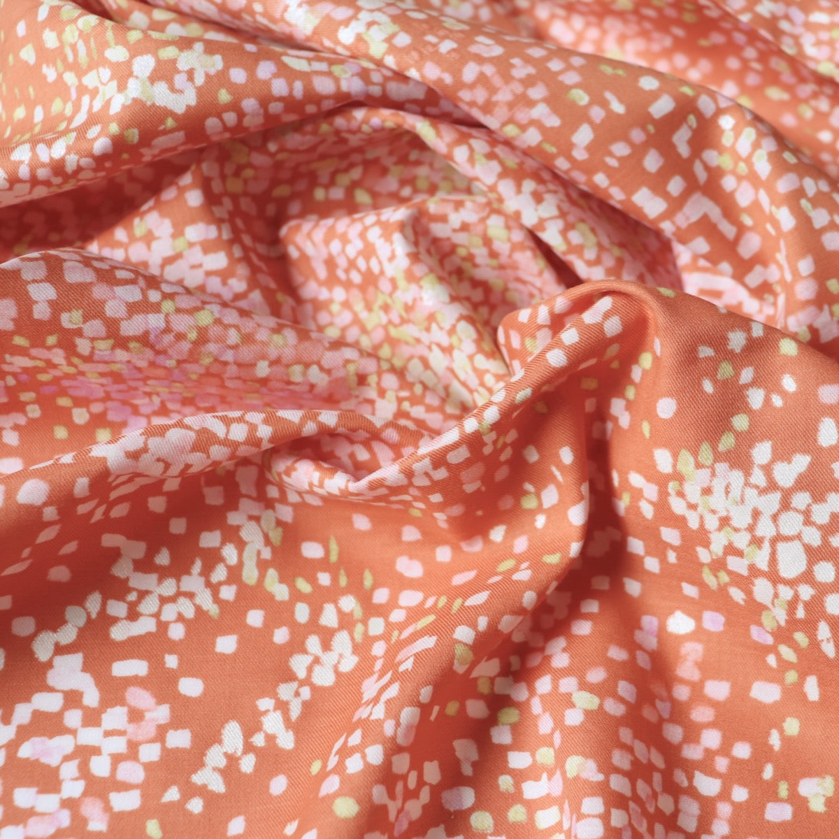 nani iro water fall silk cotton fabric pumpkin and pink graceful fragrance japanese fabric