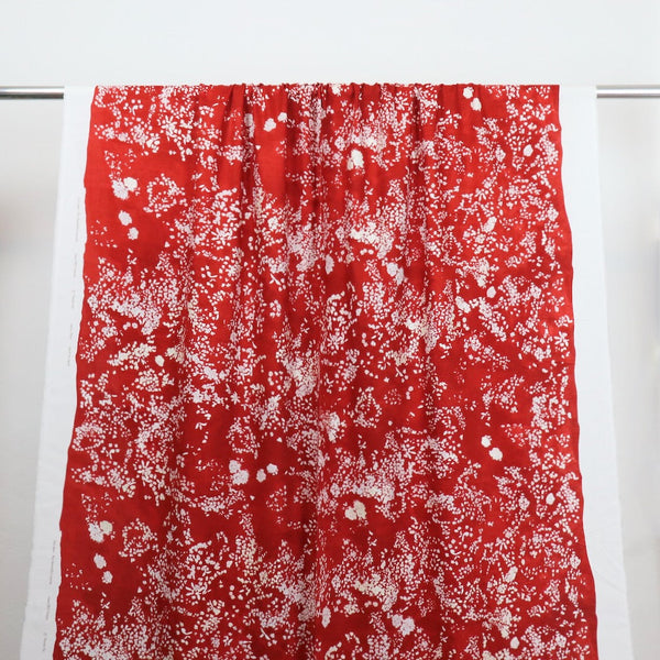 Nani Iro Lei Nani Cotton Silk Lawn — Vermilion B  — 0.39 Yard Remnant