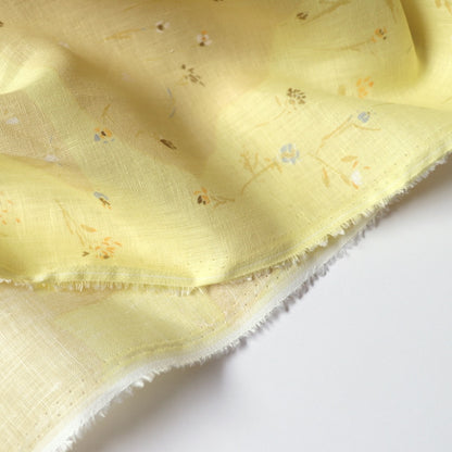 Nani Iro Sanga Linen fabric yellow floral design Simplicity Japanese dressmaking material Kokka