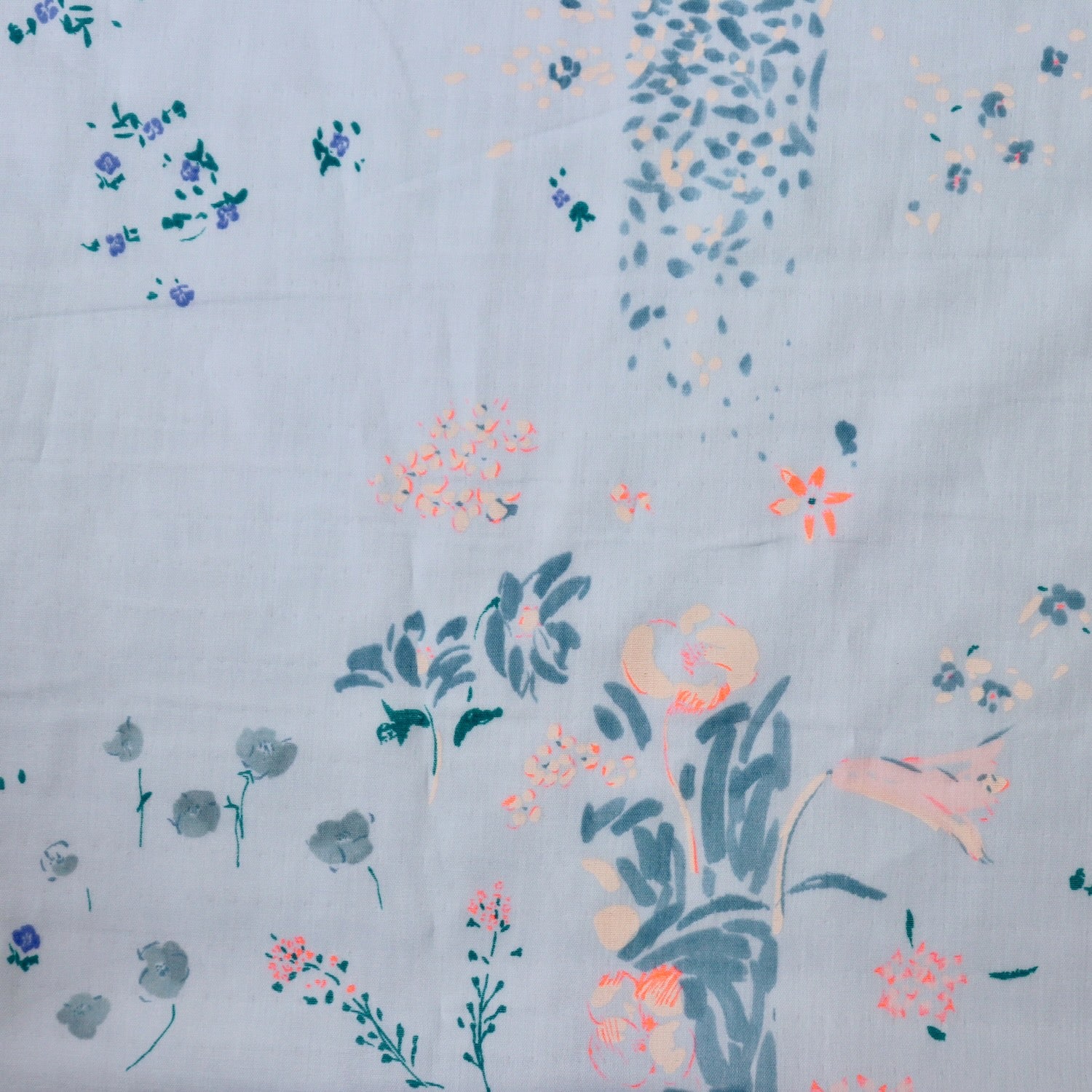 nani iro pal floral print blue double gauze fabric made in japan