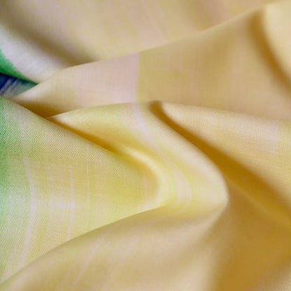 Nani Iro Touch A Chord Cotton Silk Fabric D made in Japan Kokka yellow and green painterly print