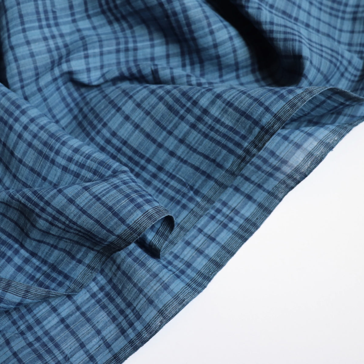 Fine Indigo Check Handloom Cotton