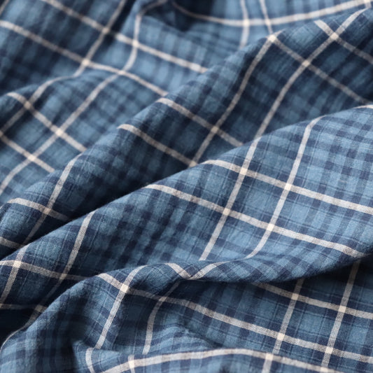 Swatch — Classic Indigo Check Handloom Cotton