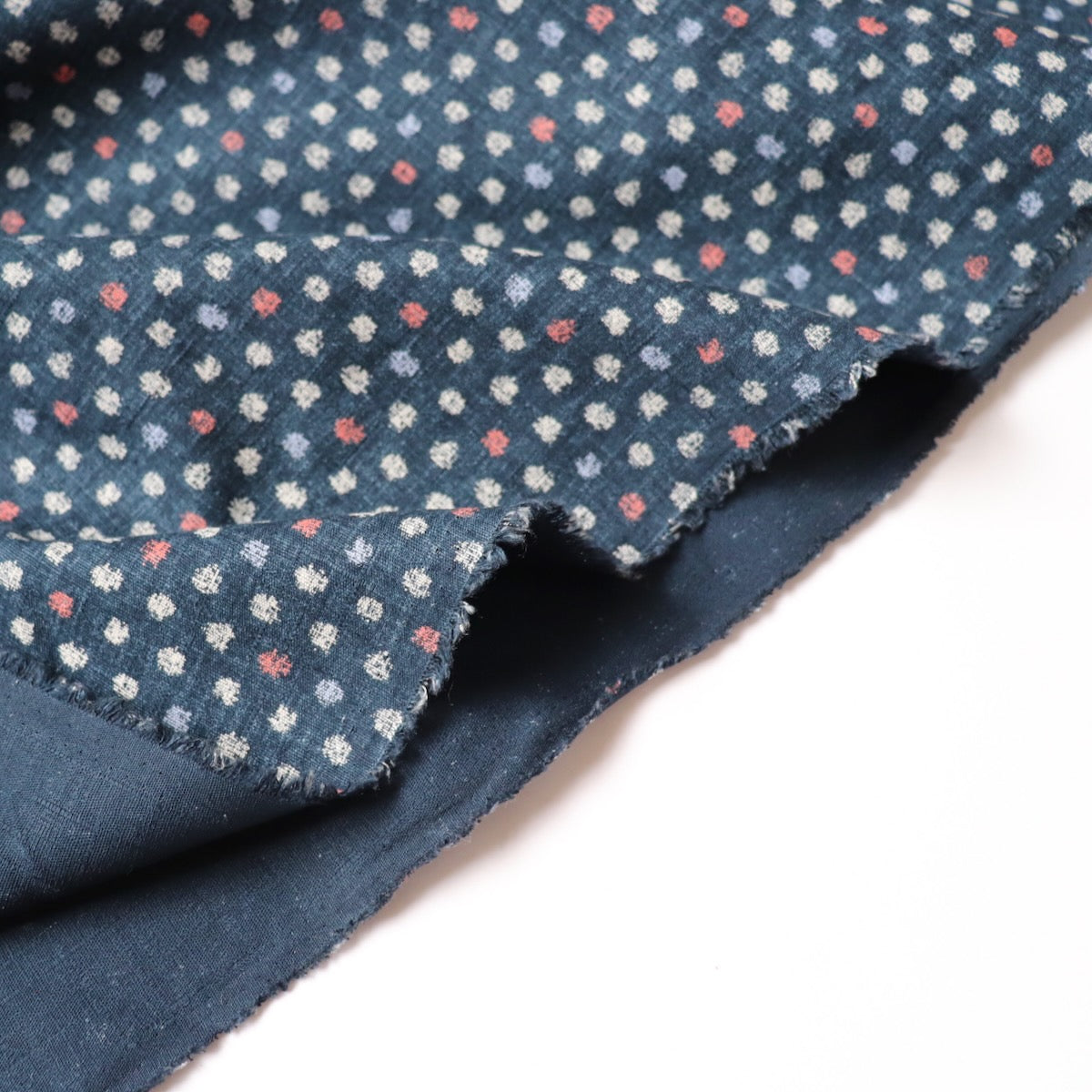 Dotted Dobby Japanese Cotton Print — Navy