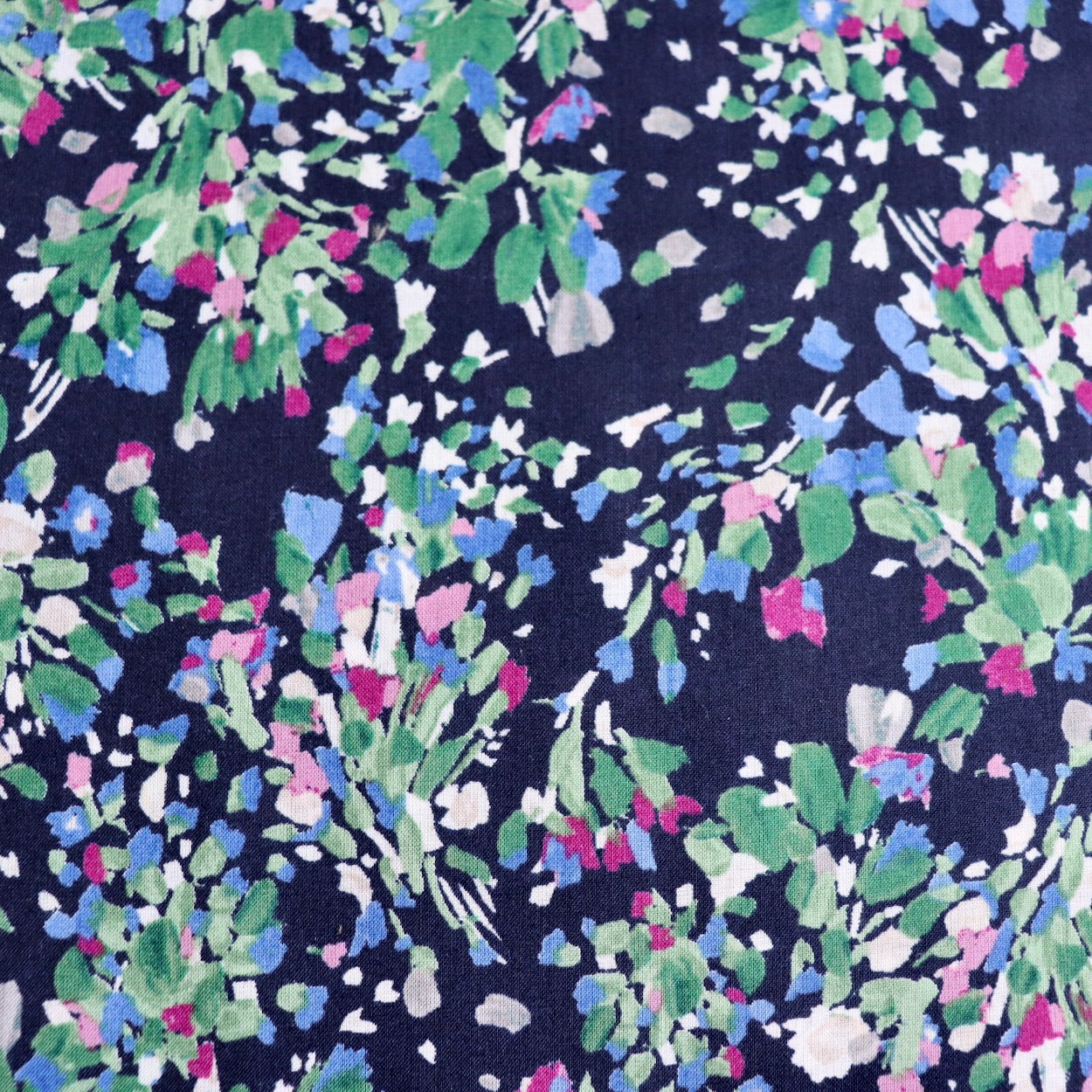 cotton lawn fabric by Hokkoh Japan navy blue floral print